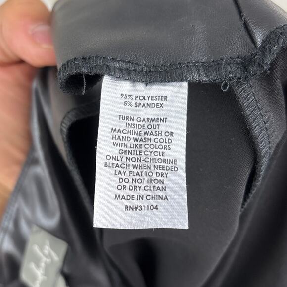 Wonderfly womens small black faux leather leggings boots fall pants - Picture 4 of 4